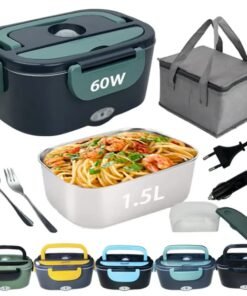 Multifunctional Stainless Steel Electric Lunch Box Food Heater Car and Home Use Electric Lunch Box with HandbagHeating LunchBox