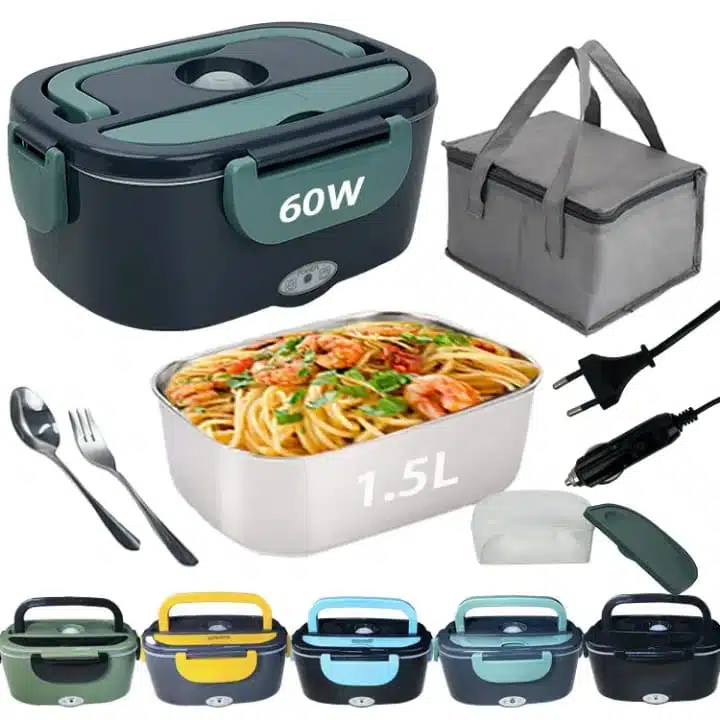 Multifunctional Stainless Steel Electric Lunch Box Food Heater Car and Home Use Electric Lunch Box with HandbagHeating LunchBox